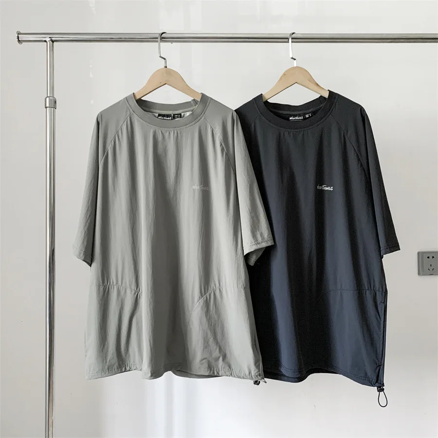 

Raglan Sleeve Wildthings 3M Reflective Print Label T Shirt Men Women Quick Dry Loose Short Sleeve Splice Mountain Climbing Tops