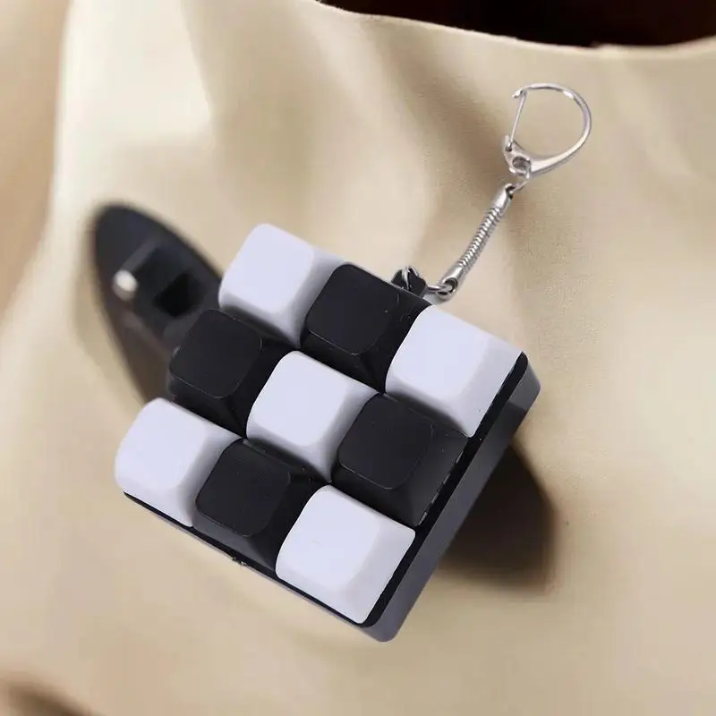 Button Keycap  Keychain 9 Keys Keyboard Decompression Toys DIY Keyboard Keychain Toys For Adult Gifts To Relief Pass Time