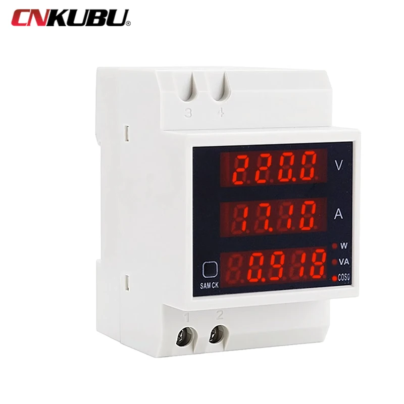 D52-2048 AC Voltmeter Ammeter Active Power Meter Power Factor Detector 220V Digital Air Switch Practical and Convenient