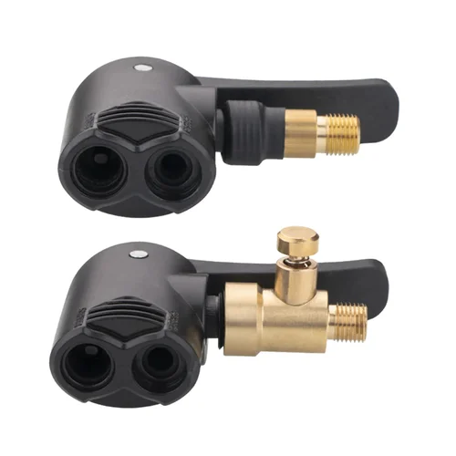 Imagen 2 del producto La abrazadera de boquilla de válvula de neumático 2 en 1, se puede desinflado, adaptador de inflador de aire de válvula de neumático de motocicleta y coche para boquillas de neumáticos americanas/francés