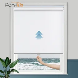 Persilux Blinds for Winds Roller Shades 100% Blackout Fabric Cordless UV Protection Window Treatsment Curtains for Home Bedroom