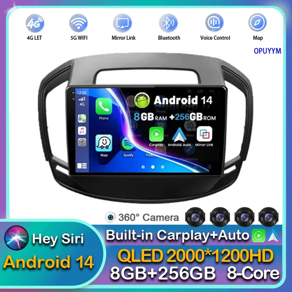 

Android 14 Carplay Auto For Opel Insignia For Buick Regal 2013-2017 Car Radio Multimedia Video Player Stereo GPS 2DIN Head Unit