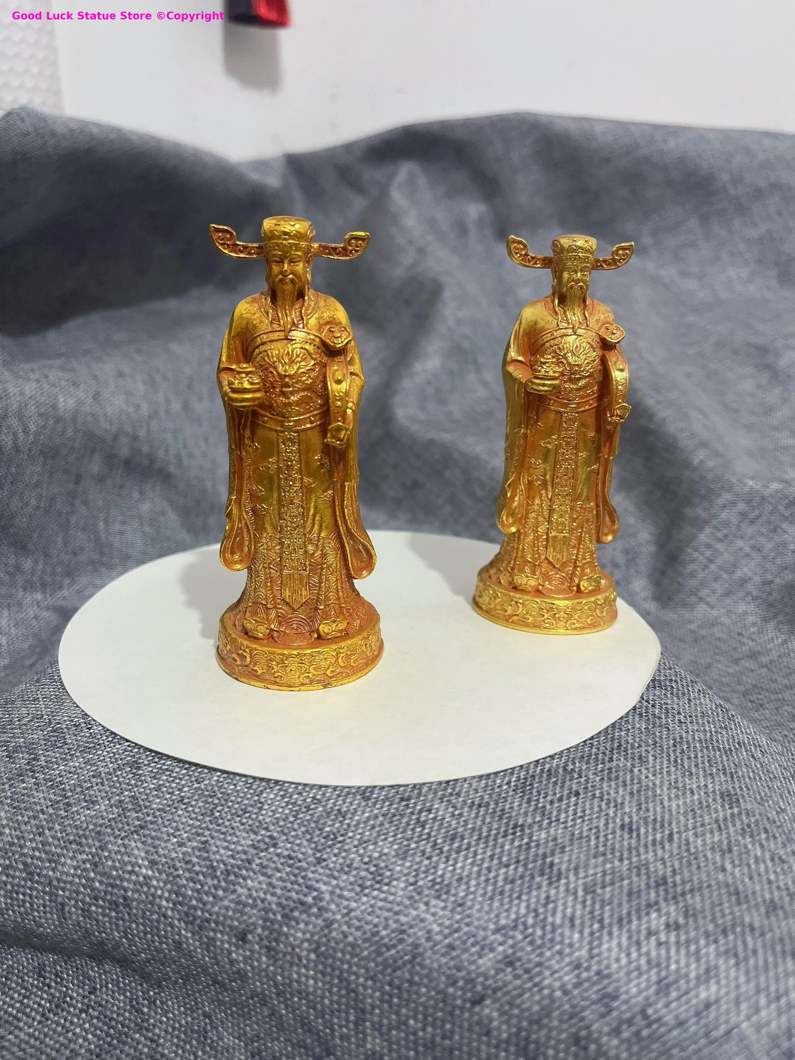 2026 NEW home office good luck talisman copper carving figurine Auspicious gold God of wealth Mammon CAI SHEN YE talisman