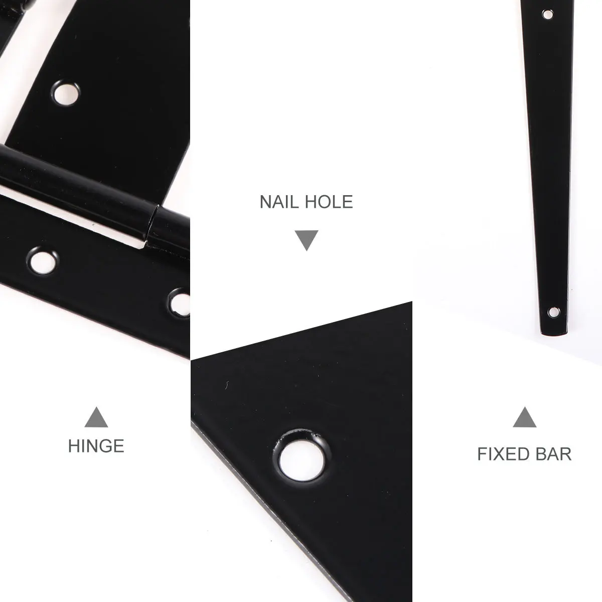 

2Pcs 12 Inches T Shape Rustproof Iron Heavy Duty Gate Hinge Durable Silent Easy Install 6 Screw Holes T Shape Hinges