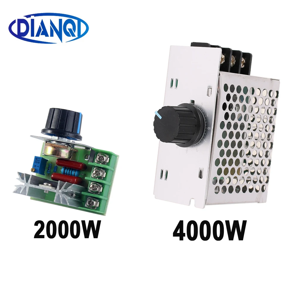 2000/4000W High Power Thyristor Electronic Voltage AC 220V Regulator Dimming Speed Temperature Regulation control switch