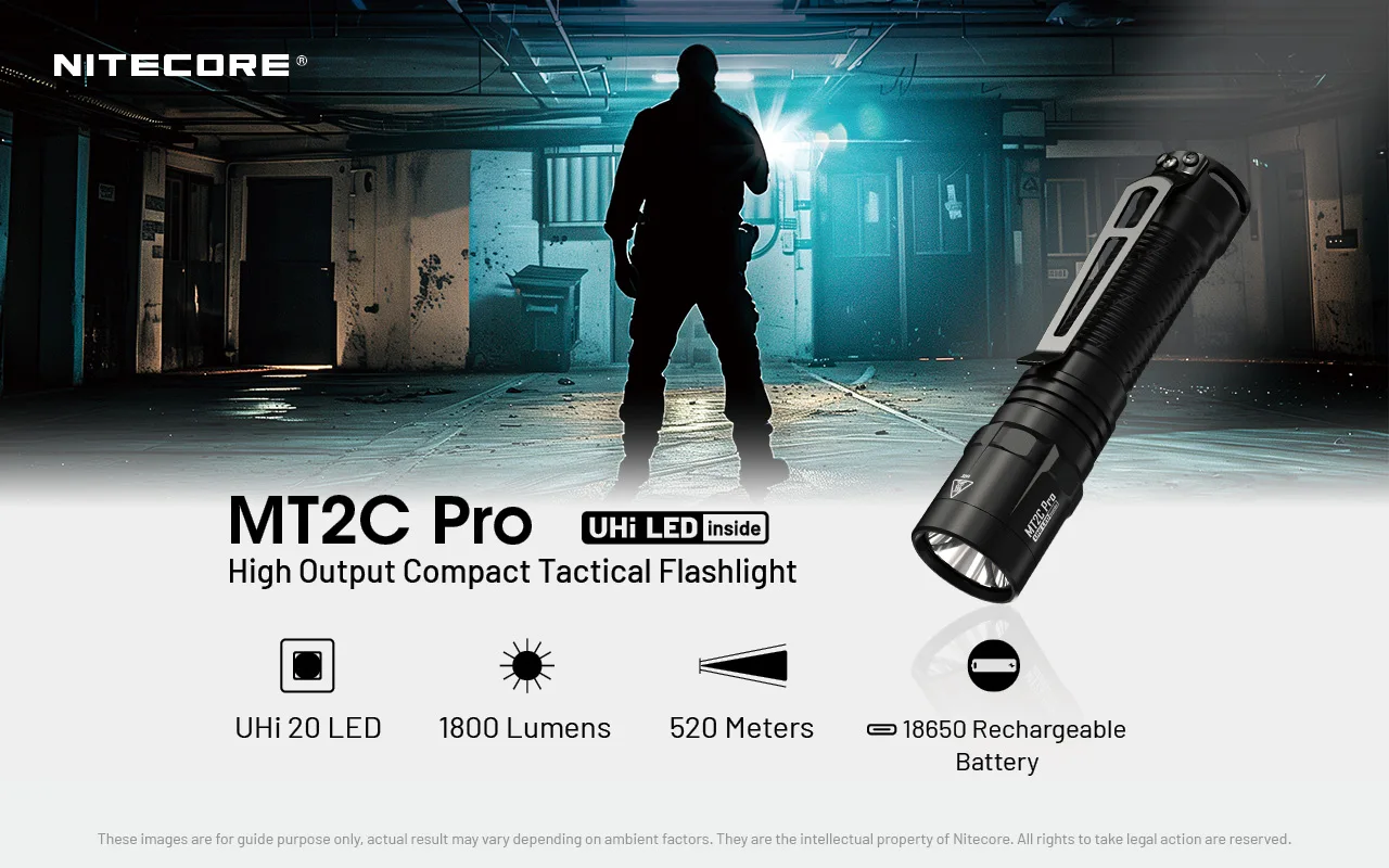 NITECORE MT2C PRO 3600mAh Battery USB-C Rechargeable LED Flashlight Portable Outdoor Light Waterproof 520M Range Camping Torch