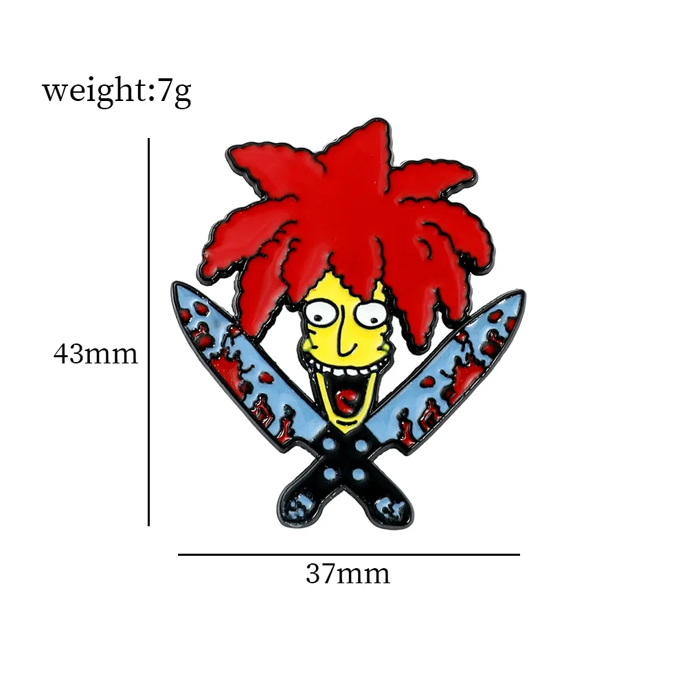 Cartoon Simpson Metal Badge European and American Personalized Creative Alloy Paint Bag Clothing Accessories Brooch Wholesale