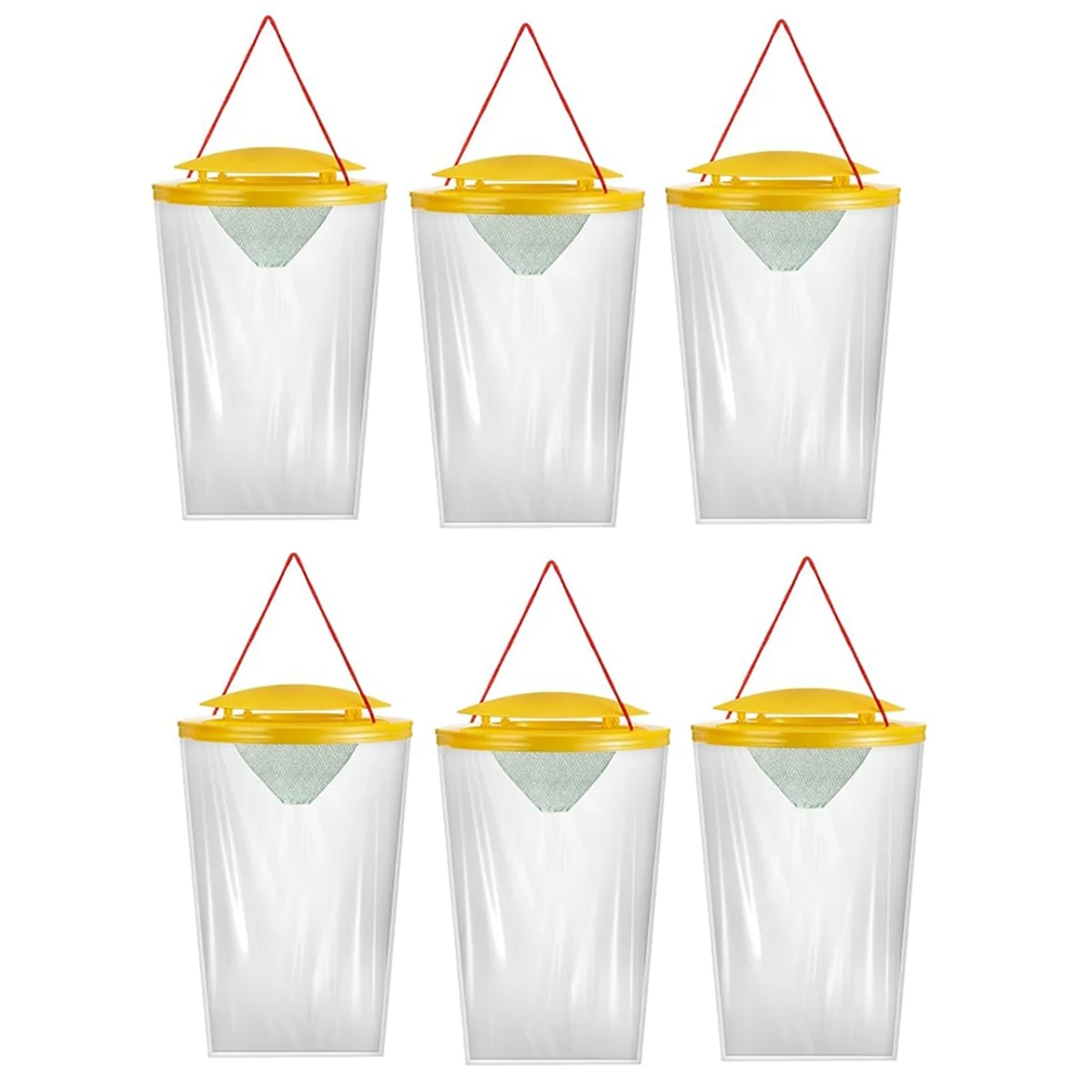 6 Pack Fly Traps Outdoor, Disposable Hanging Flies Trap Fly Trap Bag Catcher for Outside Farms, Chicken Coops, Stables