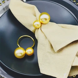 12/PCS New champagne gold napkin ring simple creative decorative mouth cloth napkin ring napkin buckle