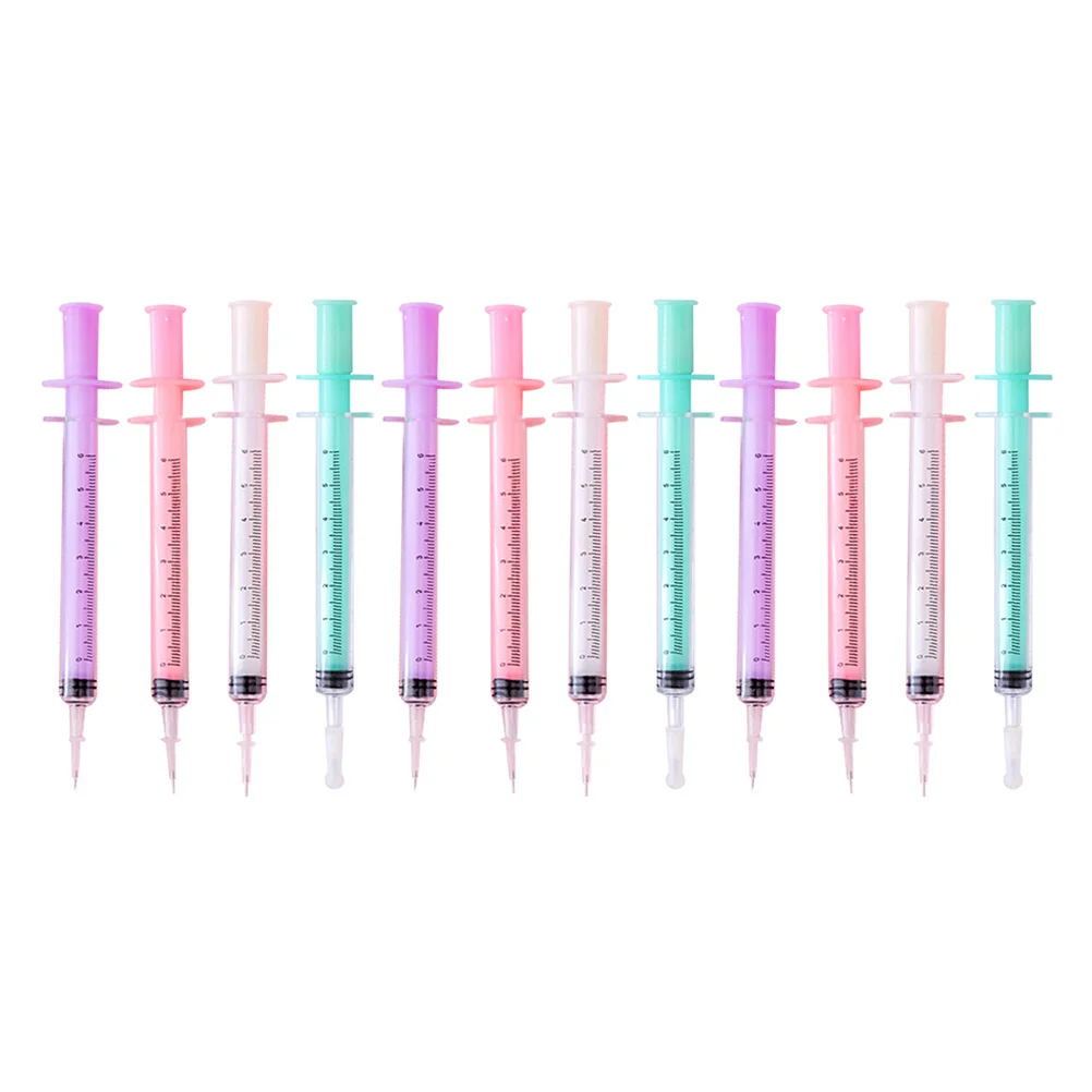 

12Pcs Gel Ink Pens Black Refillable Syringe Ballpoint Pen for Writing Signing Studying Office Stationery Tools