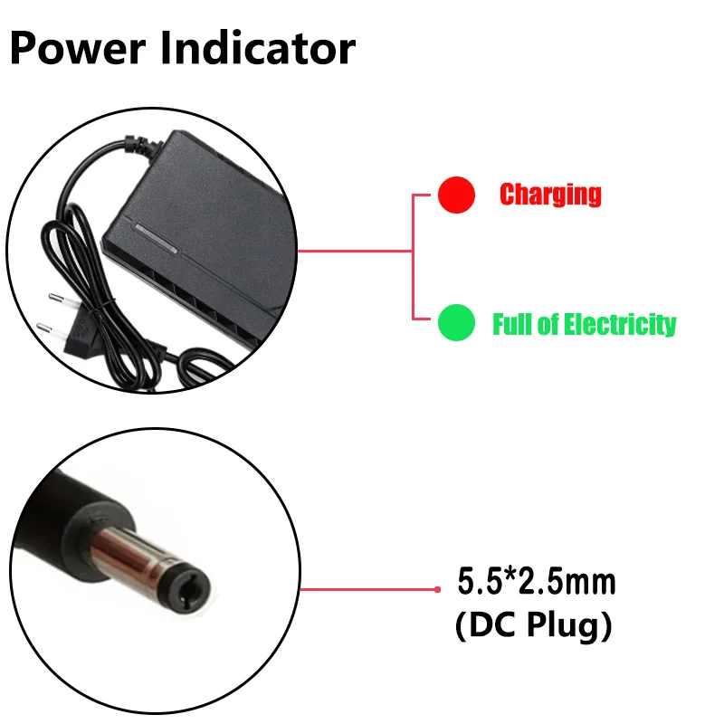 48V 72V 5A Lithium Battery Charger Fast Charging Smart Charger For Li-ion Battery Pack 54.6V 84V Battery Power Adapter DC Plug