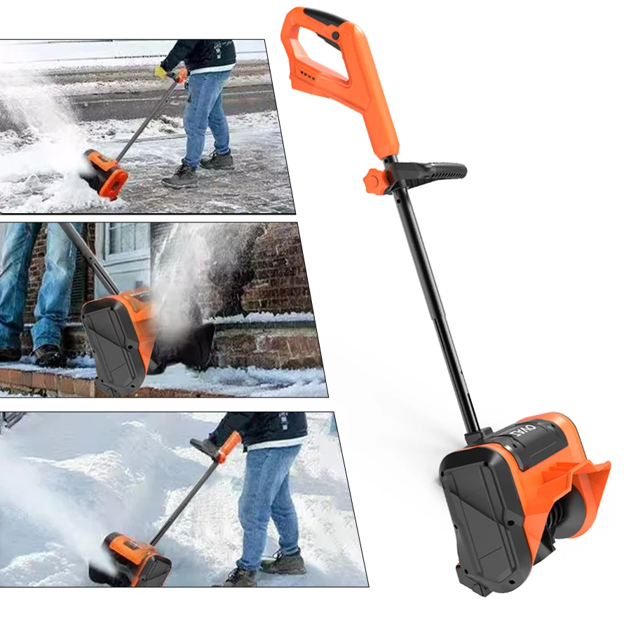 Snow blower for yard and road snow removal, with an output speed of 3000 rpm, equipped with two 4.0Ah batteries.