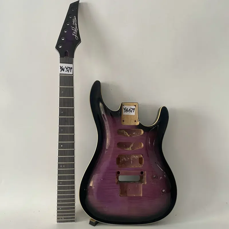 

YB579YN579 Floyd Rose Guitar Purple Burst Color Solid Basswood+Flamed Maple Right Hand One Set DIY Kits JD Oirignal