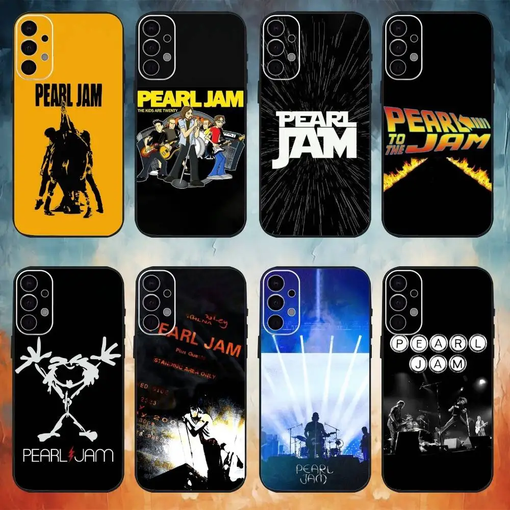 Custodia per telefono Band P-Pearl J-Jam per Samsung S25, S24, S21, S22, S23, S30, Ultra, S20, Plus, Fe, Note, 10.9,5G Cover nera