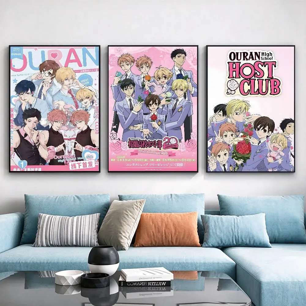Anime Ouran High School Host Club Poster Waterproof Wall Art Sticker For Bar Living Room Vintage Decor High Quality Print
