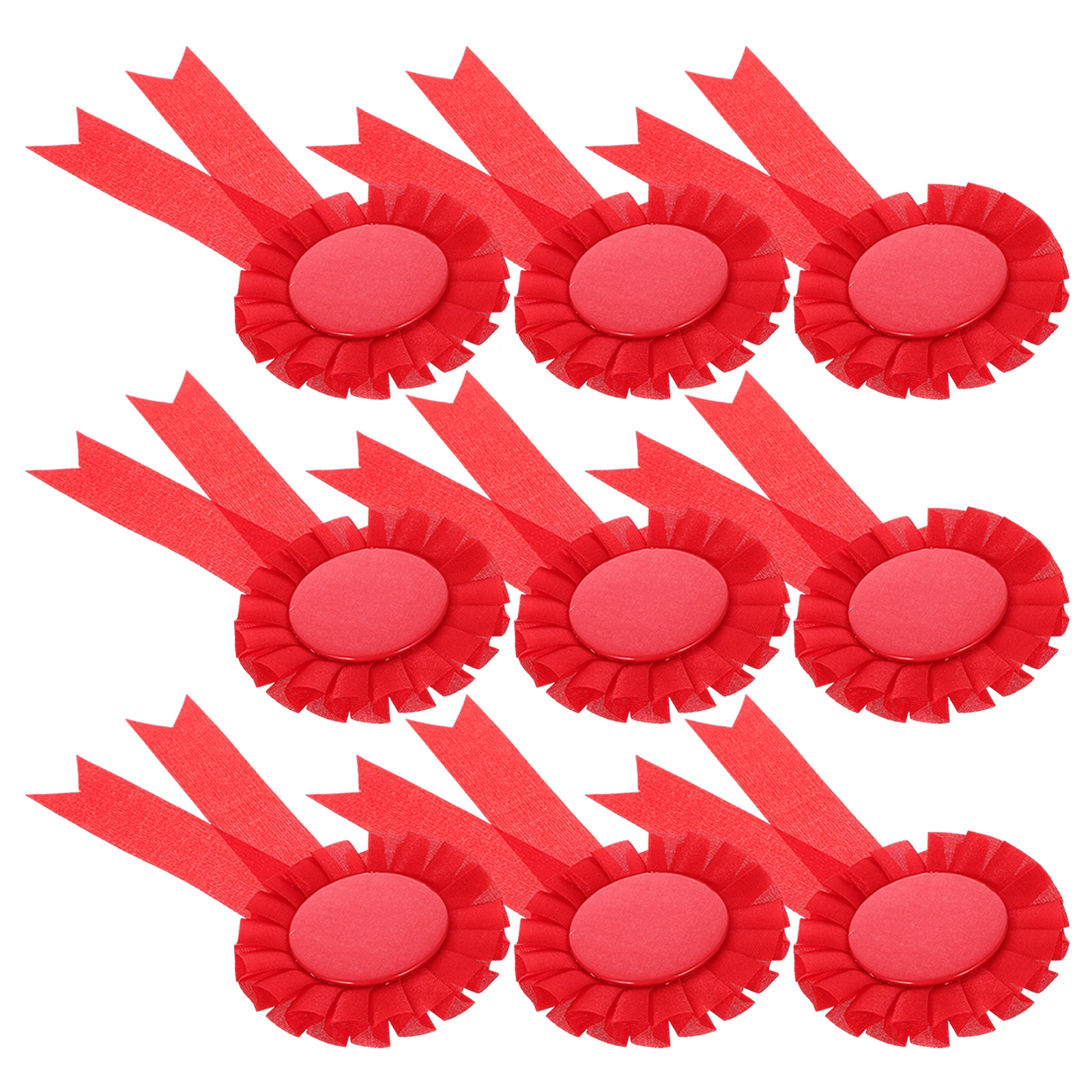 

20pcs Blank Badge Ribbon Awards Red Color Achievement Badges Tinplate Diy Decorative Handicraft Party Supplies