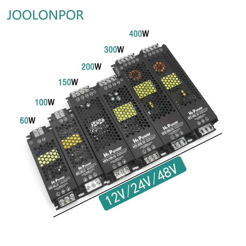 Glue Pouring LED Power Supply DC 12V 24V 48V 60W 100W 200W 300W 400W Reinforced Lighting Transformer LED Driver