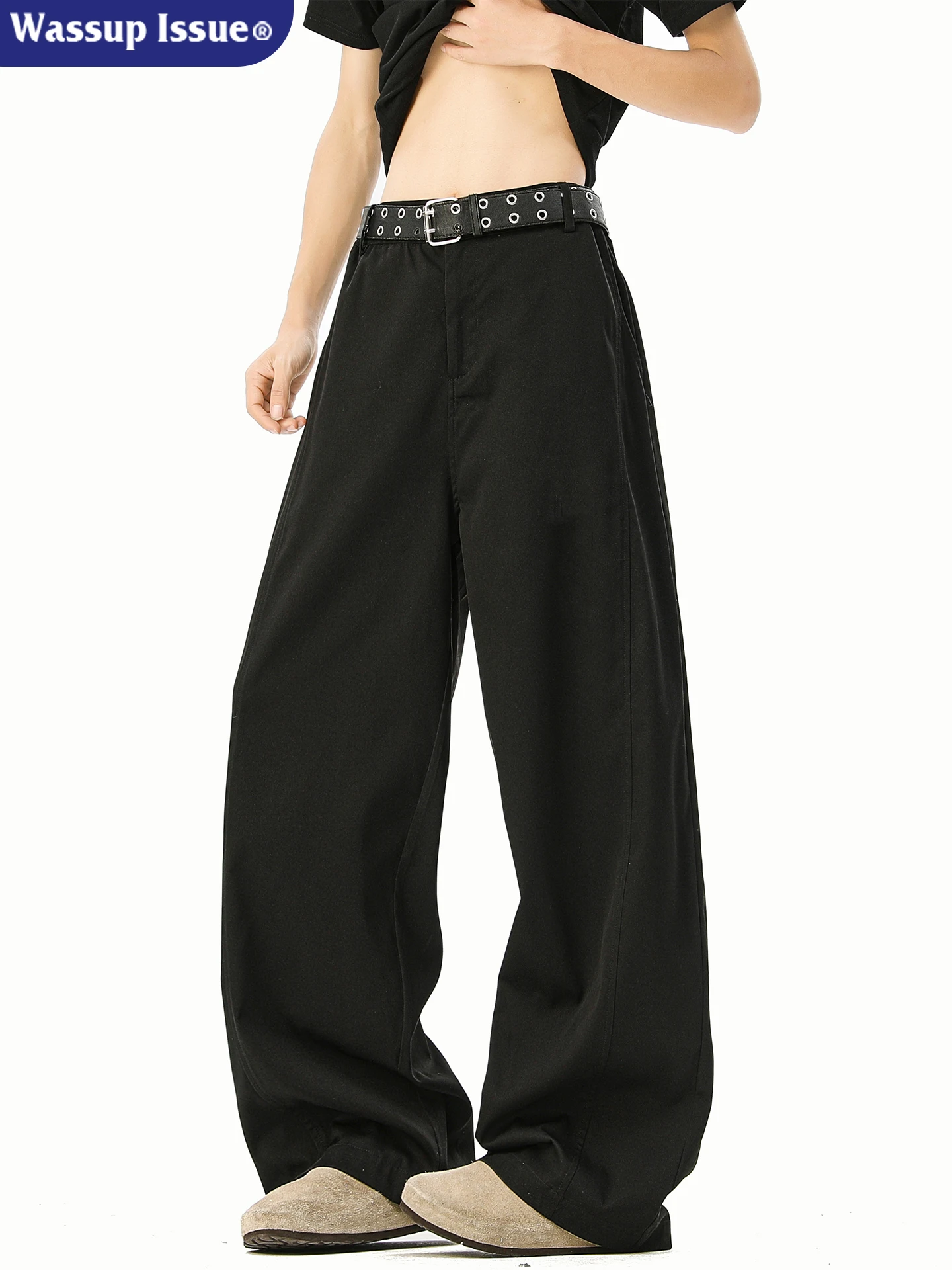 

Мужские брюки Wassup Issue American High Street Drapey Knife: свободные, повседневные, универсальные, для весны и осени