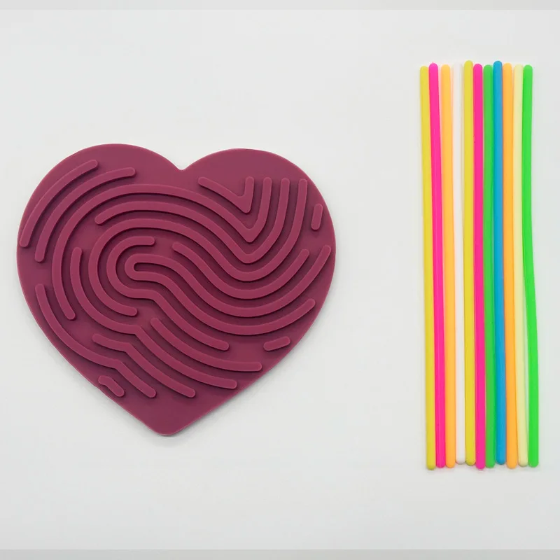 Sensory Activity Board for Kid Busy Board Motor Skills Montessori Toy Relaxing Stress Colored Silicone Rod Travel Toy Gift Boy