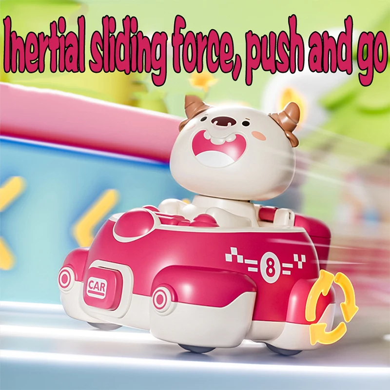 Children's inertia toy car, animal collision, pressing, sliding engineering car, creative toy for boys and girls