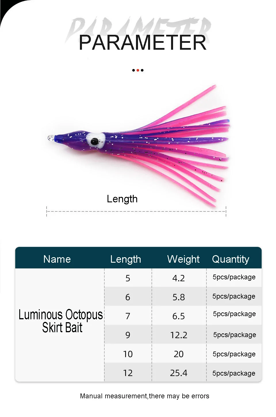 10pcs/lot luminous Squid Skirt Bait Octopus Luya Drag Fishing Marlin Tuna Trolling Lure Fishing Lure Swimbait Tackle Wobbles Sea