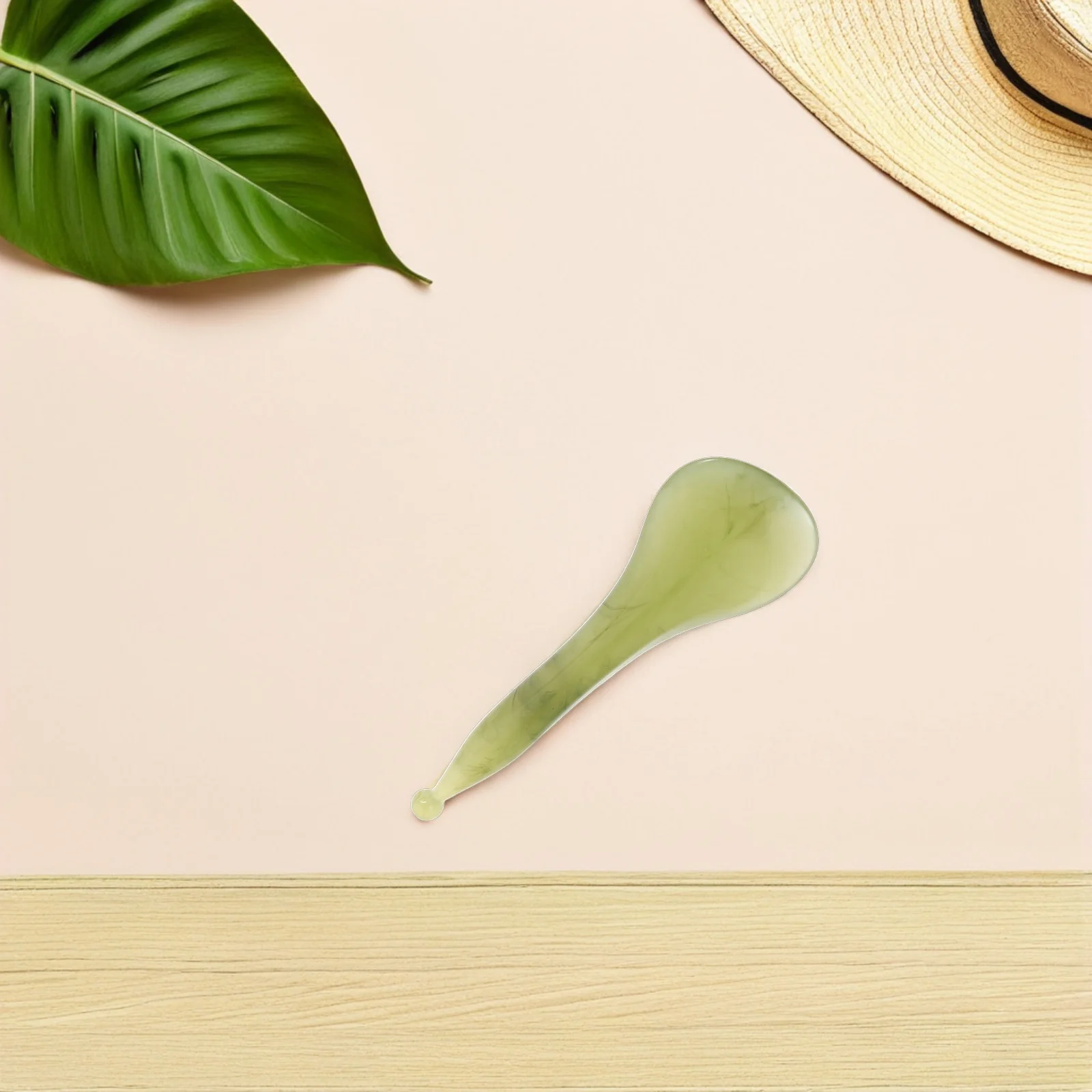 أداة كشط الوجه من حجر اليشم الطبيعي للوجه للعناية بالبشرة مدلك الوجه أداة تجميل للاسترخاء الصحي #3