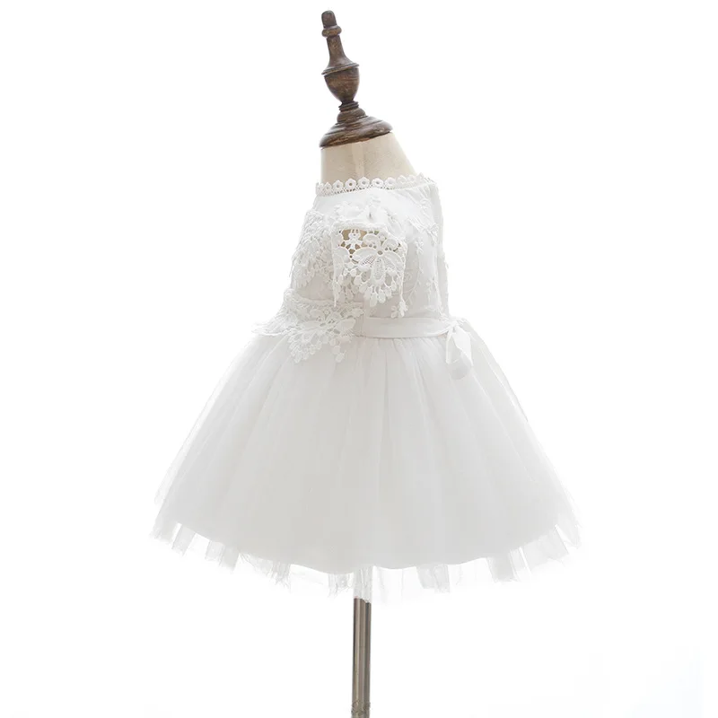 Newborn Girl Dress Baby Baptism Clothes Infant White Lace Birthday Dresses 0 3 6 12 18 24 Months