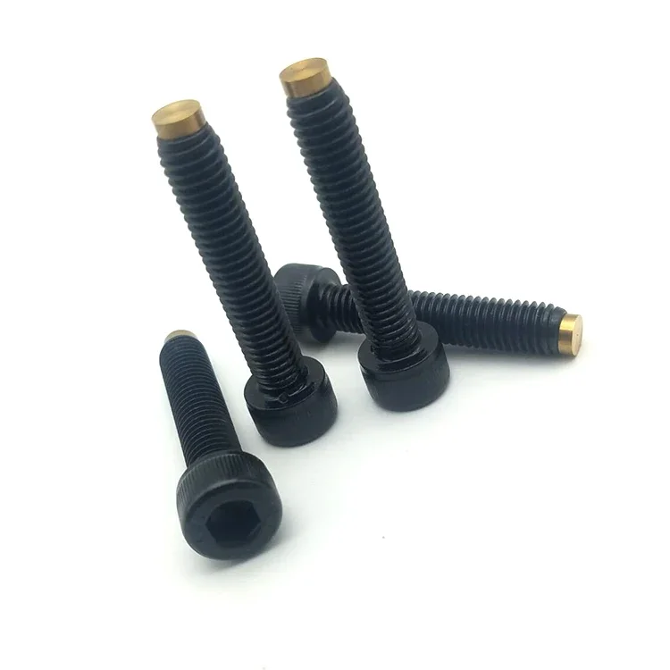 4pcs high precision M6 thread allen cap head set screws bolts hex socket brass end screw stop buffer bolt BLACK