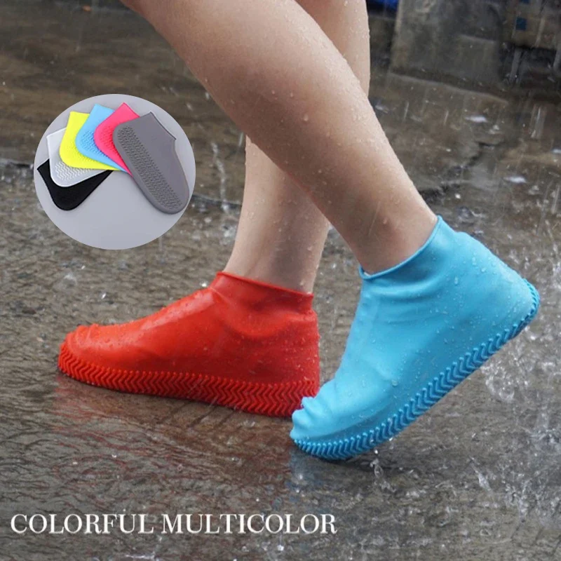 Latex WaterProof Shoe Covers Unisex Shoes Protectors Reusable Non-Slip Rain Boot Overshoes Walking Shoes Accessories