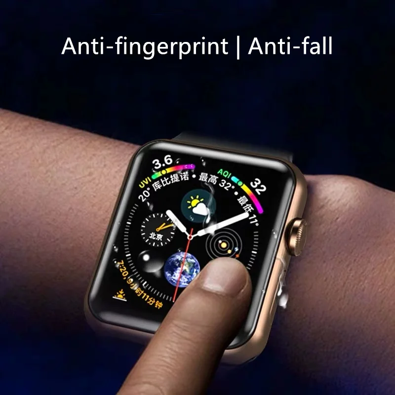 Protecteur d'écran pour Apple Watch, Film Hydrogel pour Apple Watch série 7 6 SE 5 4 45mm 41mm 44mm 40mm, pour iWatch 2 3, Film à couverture complète 38mm 42mm