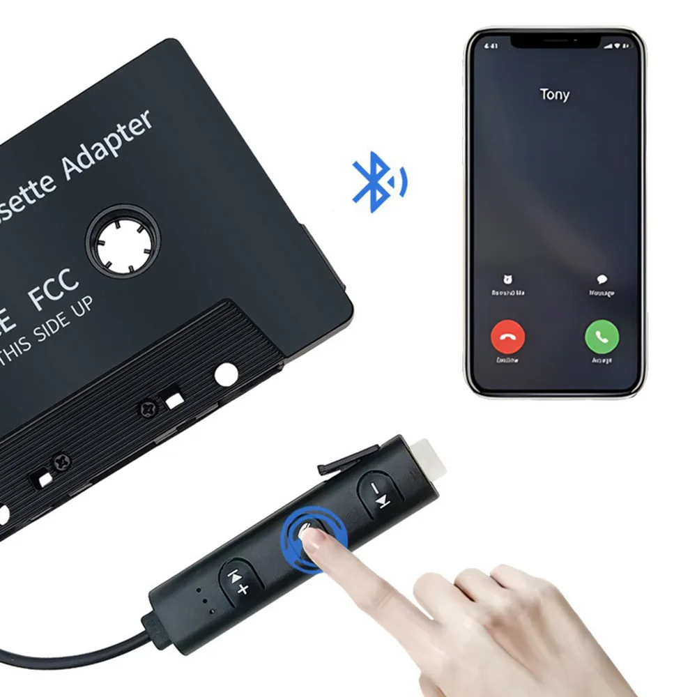 Convertidor de cinta estéreo MP3 para coche de estilo antiguo, reproductor de casetes Bluetooth 5,1, capacidad de llamadas manos libres