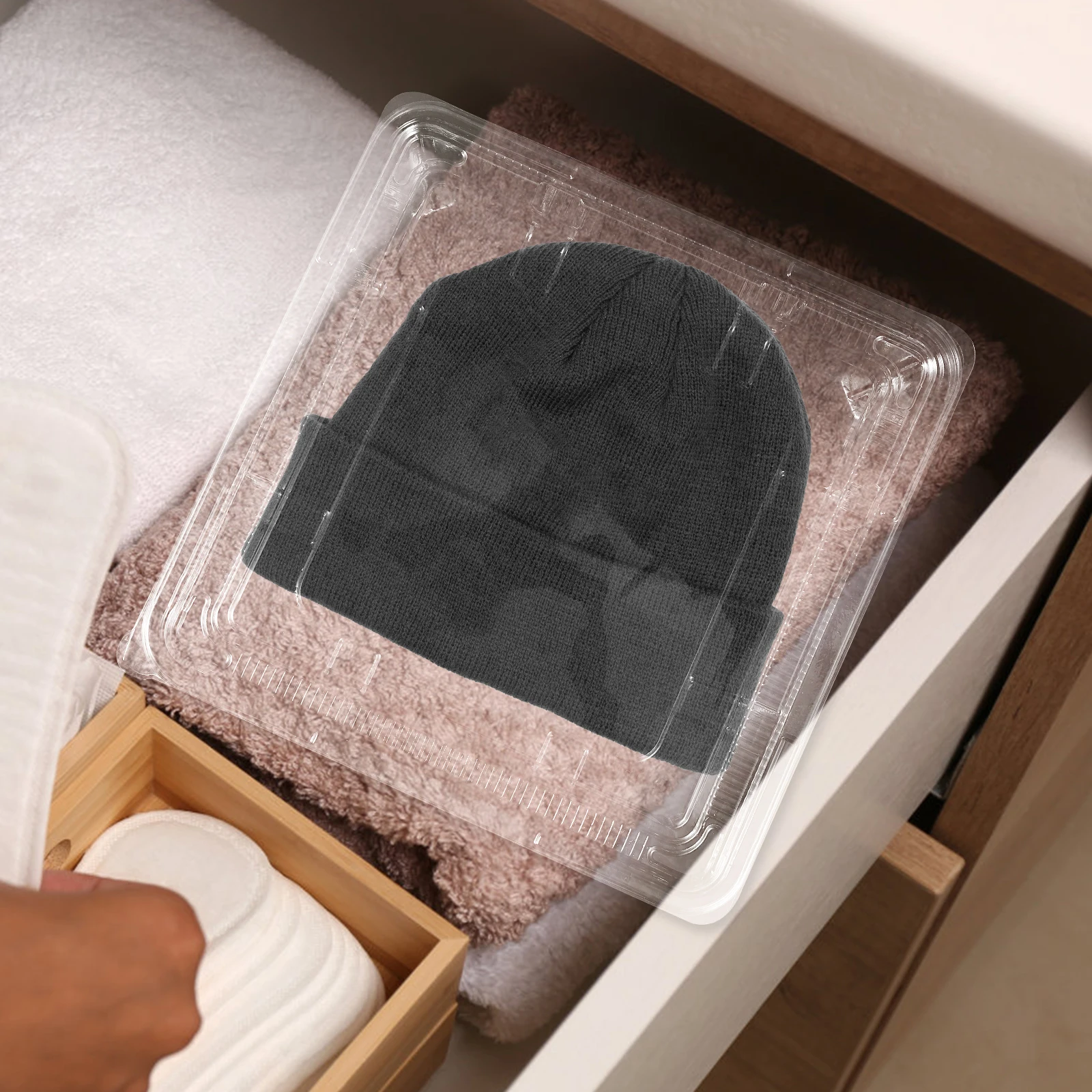 

5 Pcs Knitted Hat Storage Box Container Case Organizer Hats Boxes for Men Portable Man