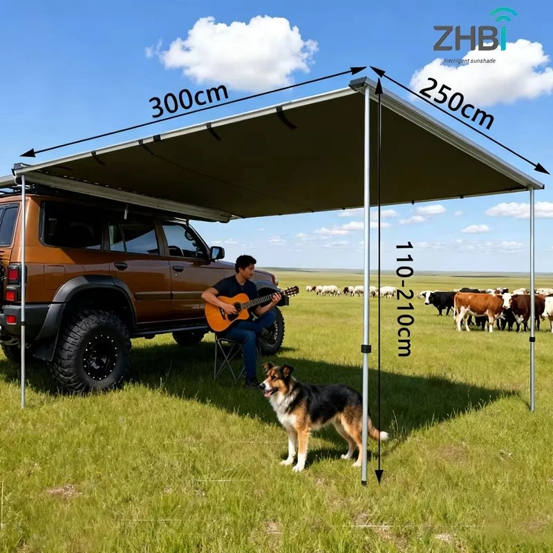 Car Awning Camper Awning Waterproof ABS Shell Car Roof Side Shelter Vehicle SUV Car Side Awning for Camping