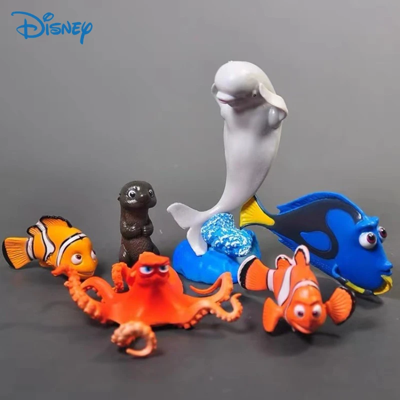 6pcs/set Disney Cartoon Finding Nemo Dory PVC Action Figure Toys 3-11cm Decorative Ornaments Collection Doll Birthday Gifts Toys