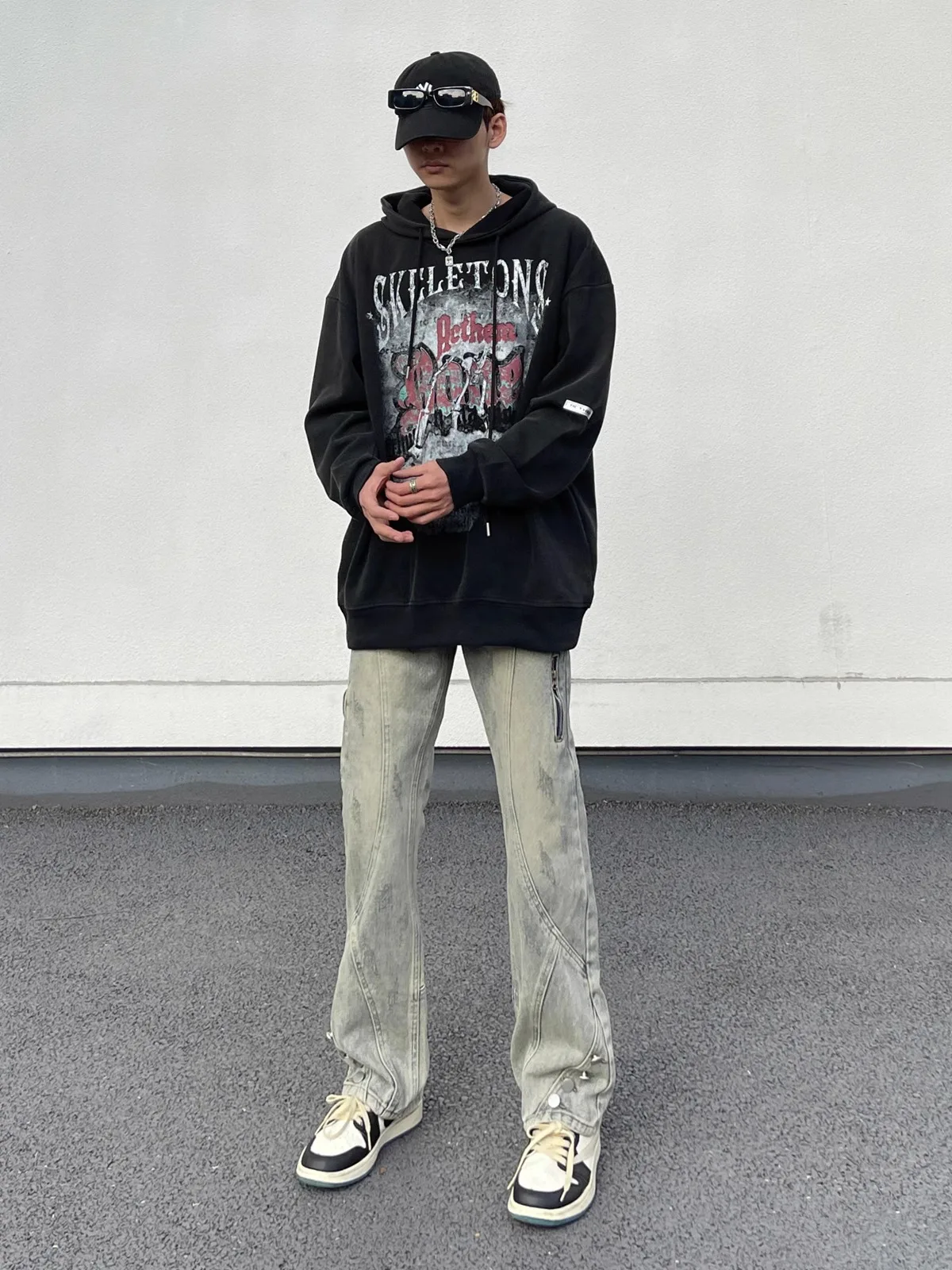 Jeans With Zipper Baggy Streetwear Straight Leg Y2k Blue Hip Hop Jean Vintage Men Man Pants FASHION Trendyol Denim Men's