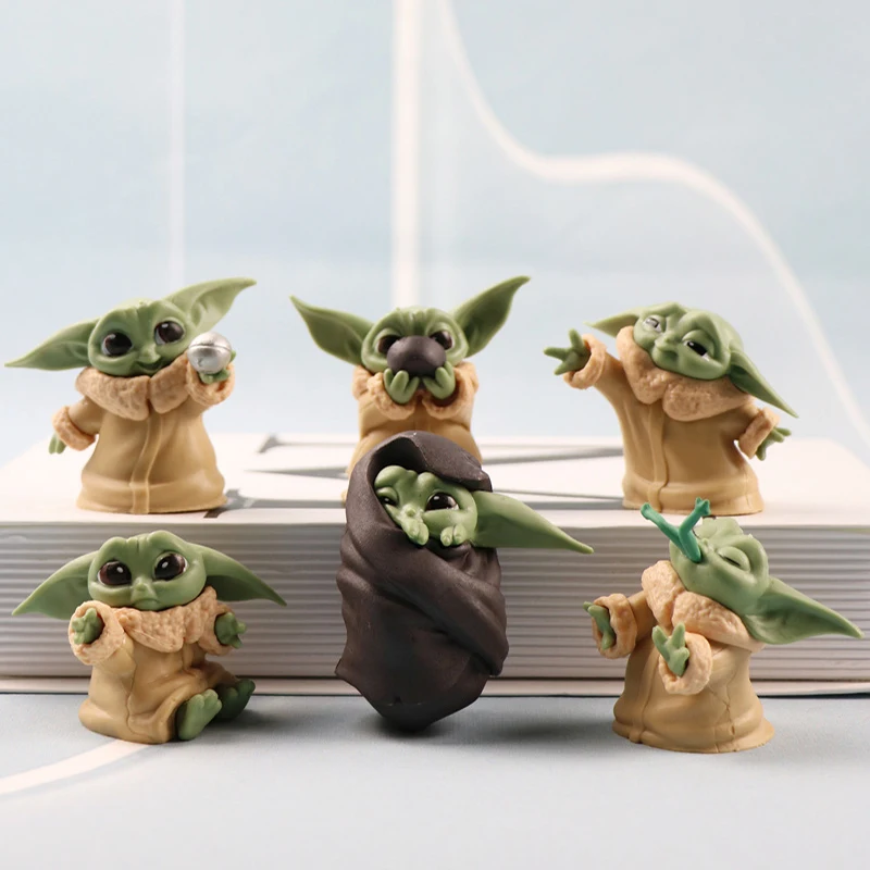 6Pcs/Set Anime Baby Yoda Figure Grogu Mandalorian Children Toys for Boys Star Wars Doll Decoration Action Figures Christmas Gift