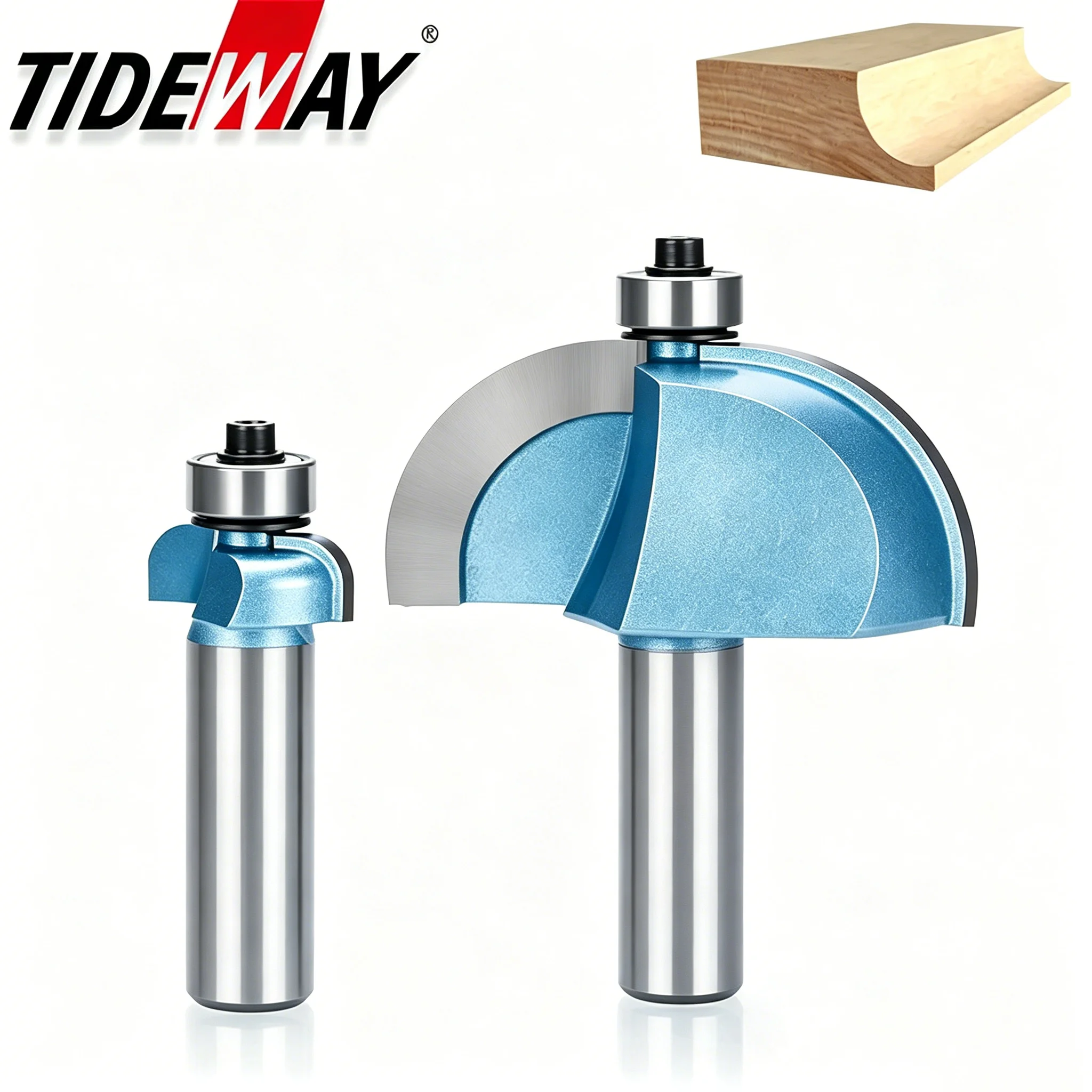 

Tideway Tungsten Carbide Chamfer Router Bit Industrial Grade Woodworking Tool Chamfering Arc Milling Cutter for Wood MDF Plywood