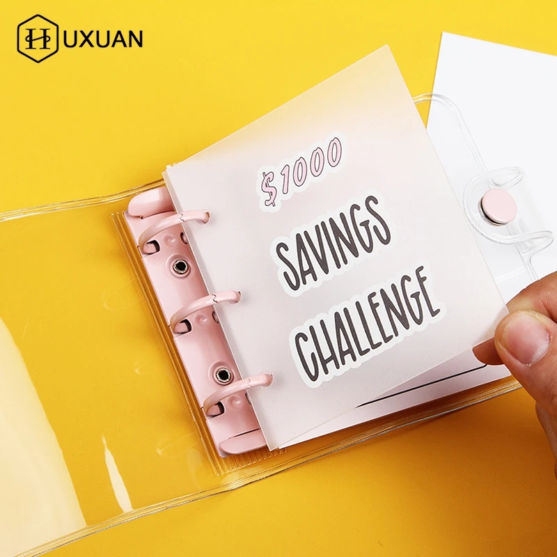 Mini Binder Saving Challenge Mini $300 500 1000 2100 Saving Binder busta Challenge raccoglitore a fogli mobili Money Organizer Planner