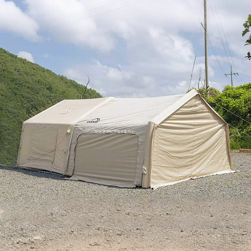 

10.0+Inflatable Foyer Air Tent-Beige Folding Protable Cotton Camping 3-6 Person Family Outdoor Portable Inflatable Tent