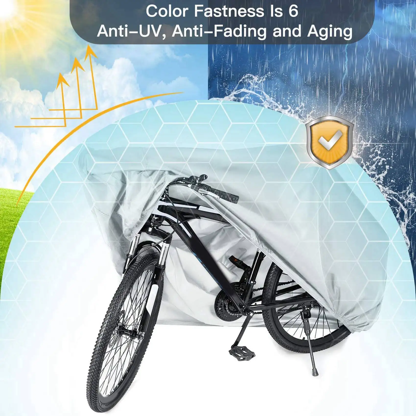 

Водонепроницаемый чехол для велосипеда AEF6-2X, сверхпрочный, размер XL, защита от УФ-излучения, дождя, снега, пыли, для горных, дорожных и электрических велосипедов, для хранения на улице