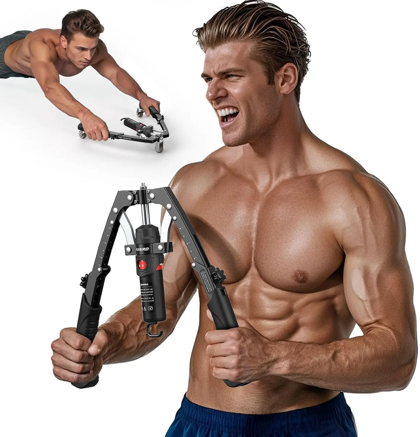FLYBIRD Chest & Arm Twister & Core Trainer, Hydraulic Power CoreFlex Twister Chest Workout Equipment, 22-440lbs for Strength Tra