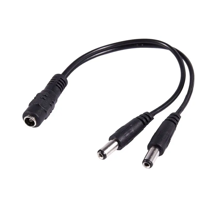 A31T 6pcs 5.5x2.1mm 1 to 2 M/F DC Power Splitter Cable 39cm for Security CCTV Camera, Power Adapter Cable