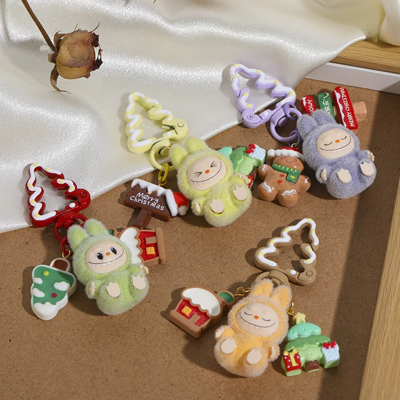 

Labubu Christmas Series Mini Vinyl Cute Doll Chain Backpack Mobile Pendant Cute Desktop Ornament Toy Key Chain Holiday Gift