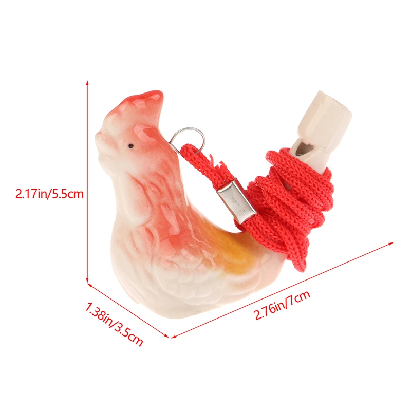 1pc Random Coloured Drawing Water Bird Whistle Ceramic Water Bird Whistle Musical Instrument Cute Outdoor Team Sports Whistle