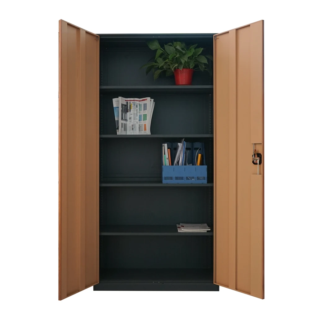 for Wholesale New Design School Office Metal Furniture Swing Door Book Storage Steel 5 Layer File Cabinet/Bookcase