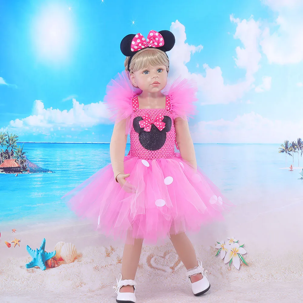 

Cute Cartoon Girls Tutu Dress Dot Baby 1St Birthday Outfit Halloween Girl Costume Tulle Princess Fancy Dress for Kids Clothes