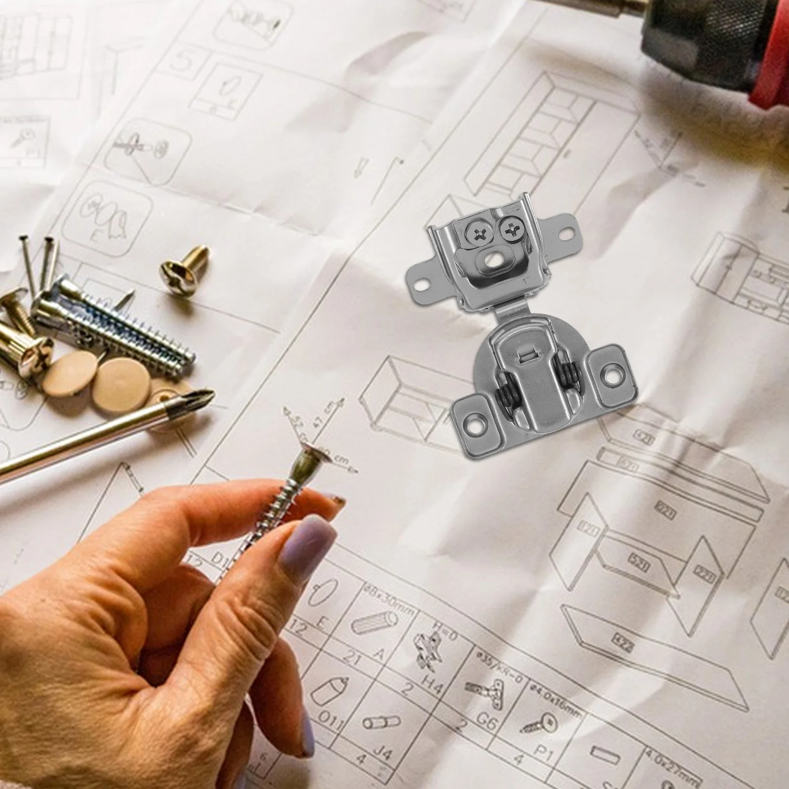 

Foldable Inward Opening Cabinet Door Hinge Buffer Concealed Door Hinge Adjustable Closing Hinges for Electrical Box