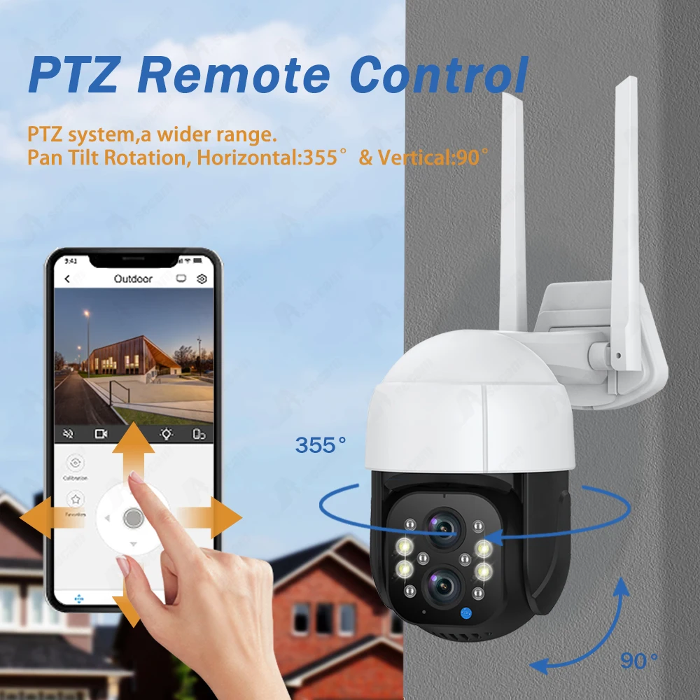 Tuya Smart Life 4K 8MP 5X Zoom Dual Lens PTZ WIFi Camera Auto Tracking Outdoor Street 4MP Security Video Surveillance IP Cameras