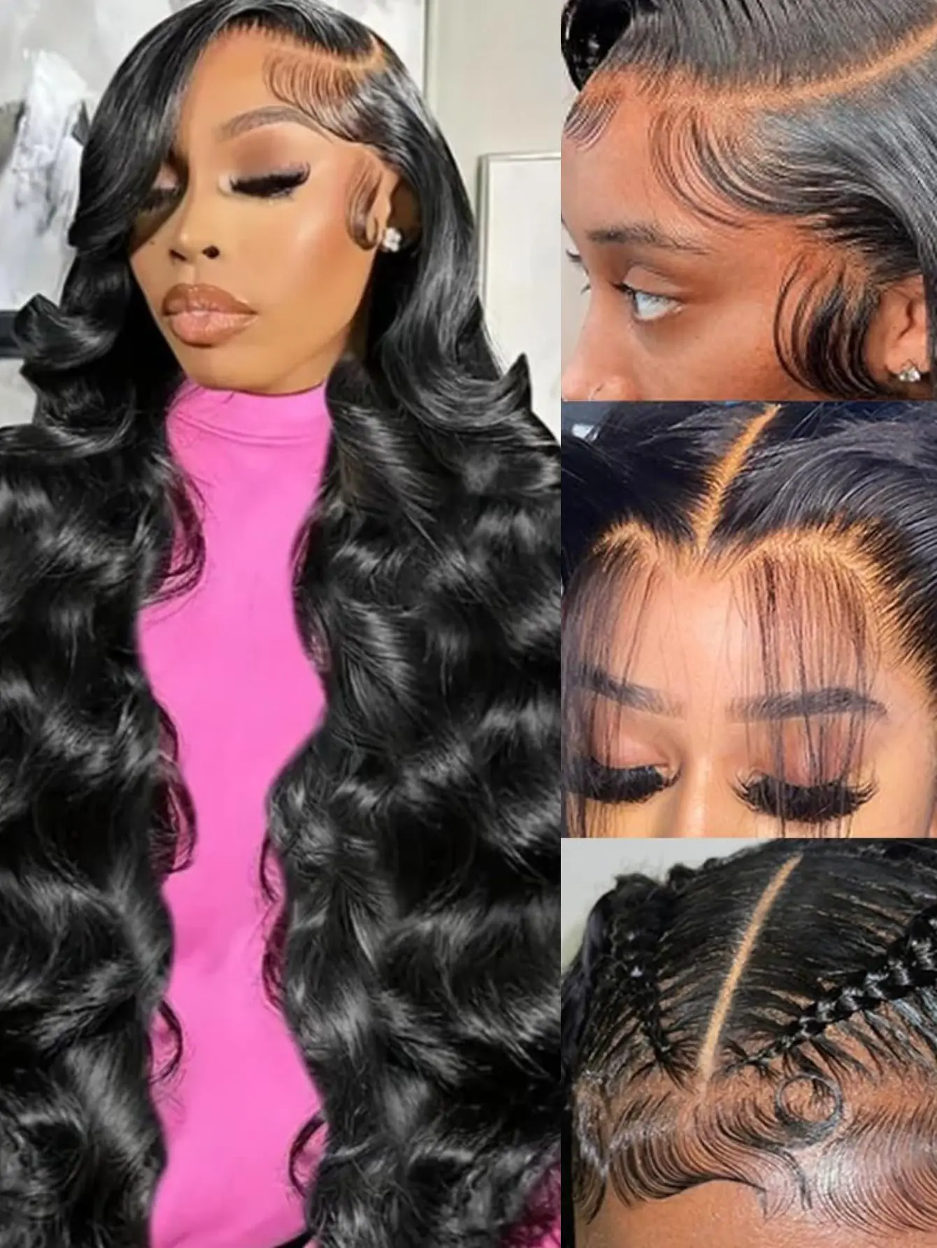 200% الكثافة 13x4 الدانتيل الجبهة الباروكات شعر الإنسان الجسم موجة الدانتيل الجبهة الباروكات شعر الإنسان قبل قطعها الباروكات خصلات الشعر المستعار الإنسان 13x4 HD الدانتيل