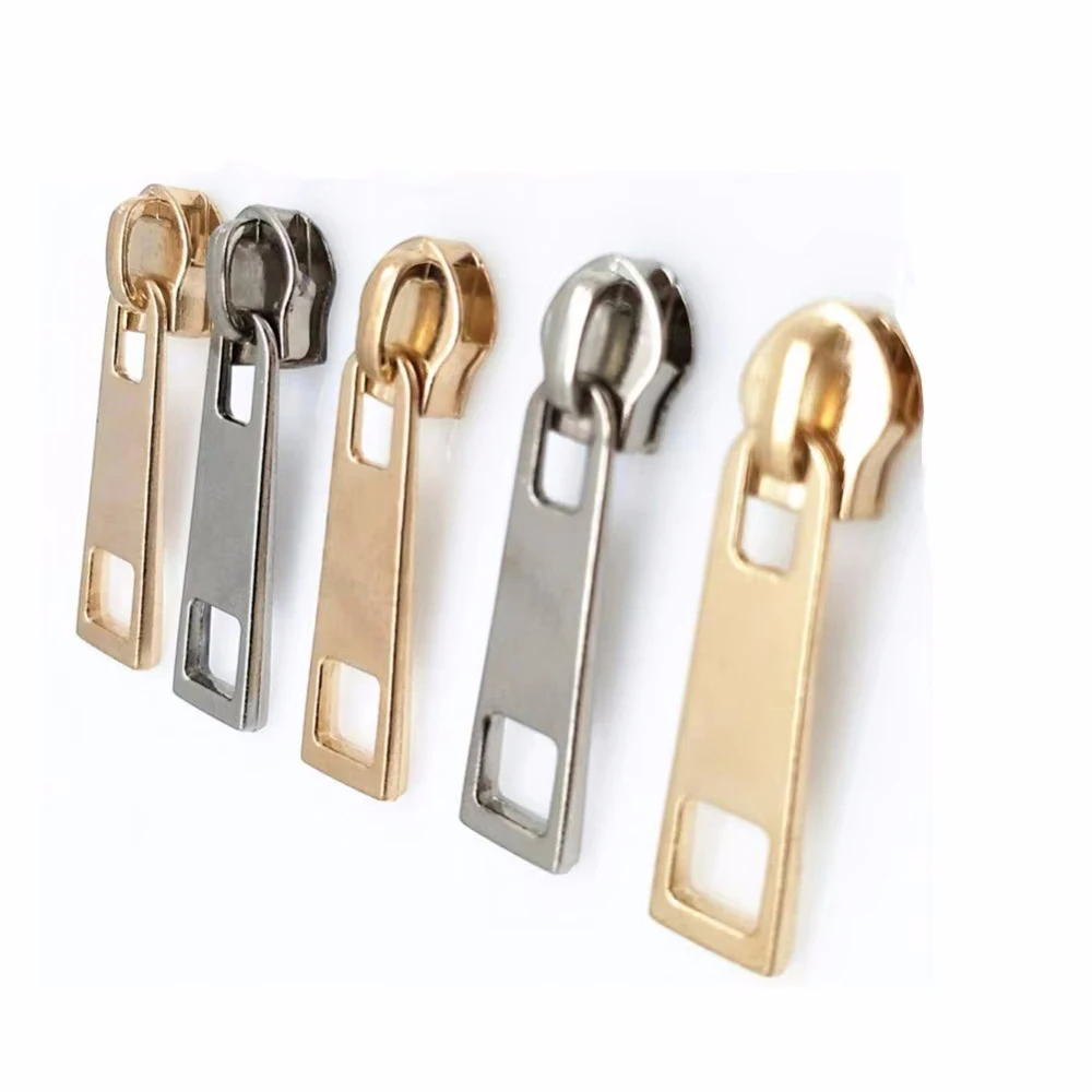 20 pc high quality 5# Metal Nylon gold and silver Zipper Slider Head Puller DIY Handwork Bag Luggage 5BB5576